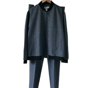 Irvine Park Mens Blue Gray Full Zip Bomber Jacket and Pants Tracksuit Set 40XL